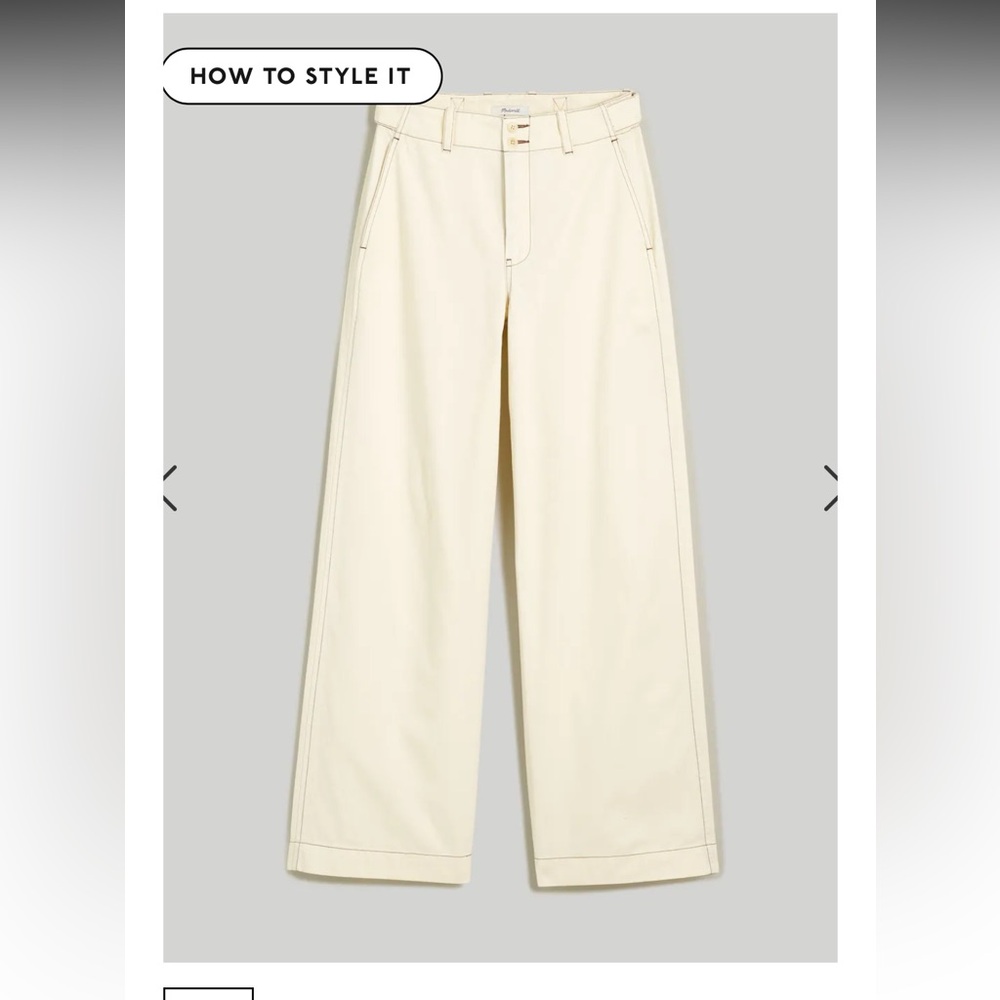 Madewell Button tab wide leg pants
